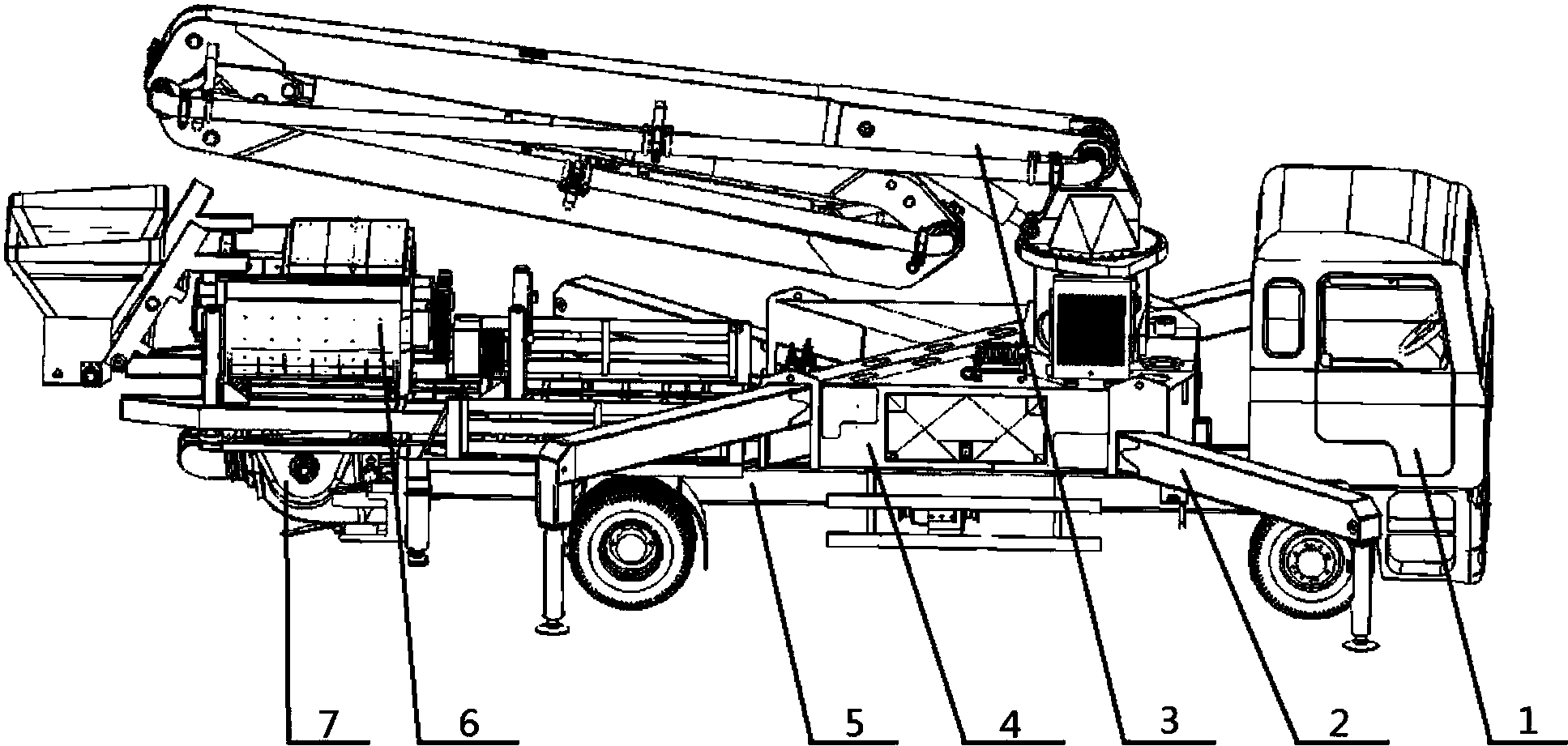 泵车结构图图片