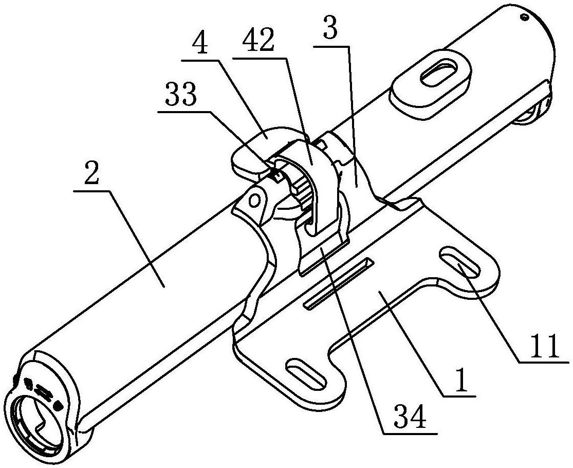 一种打气筒收纳盒的快拆机构