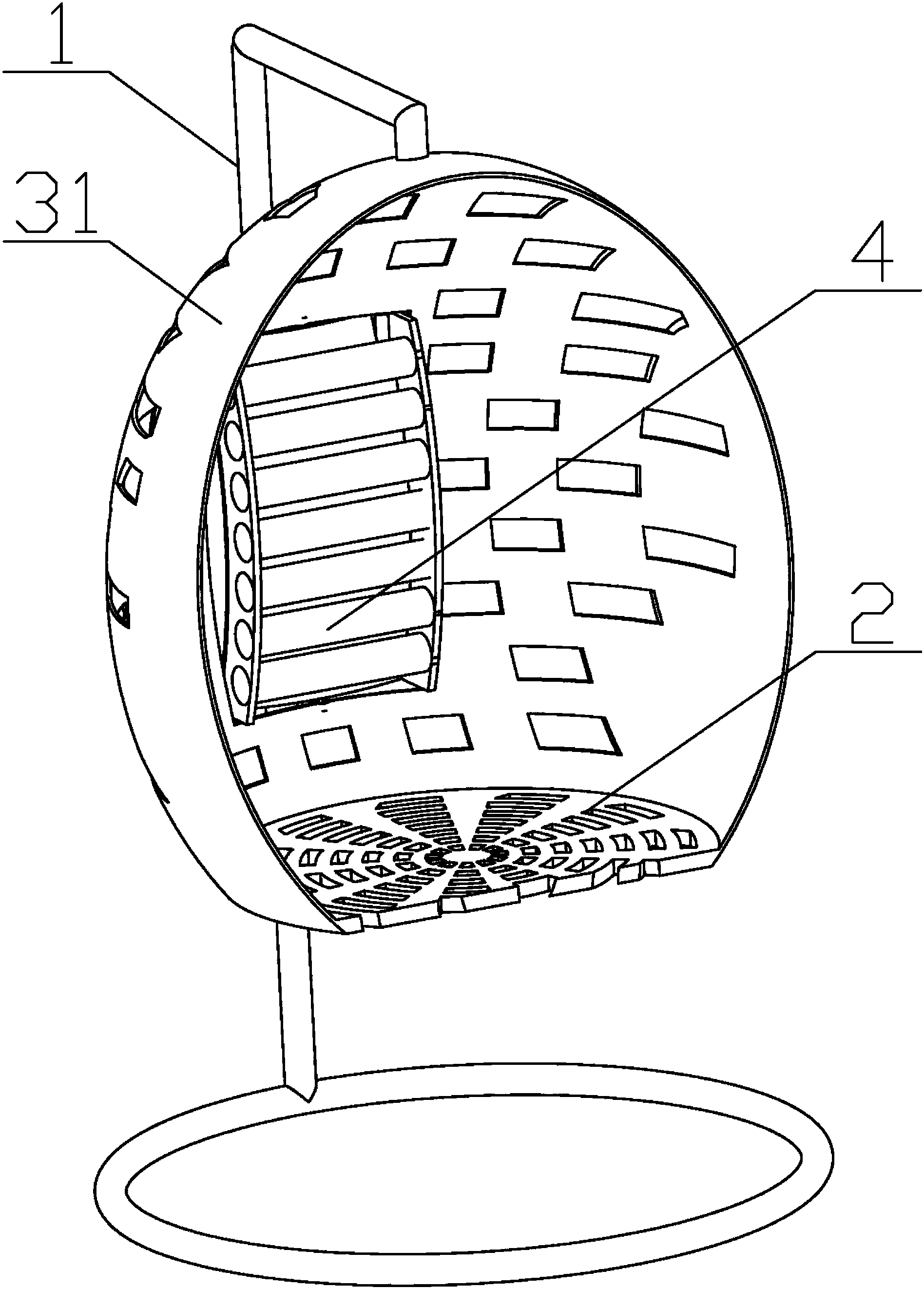 一种具有背部按摩功能的吊篮椅