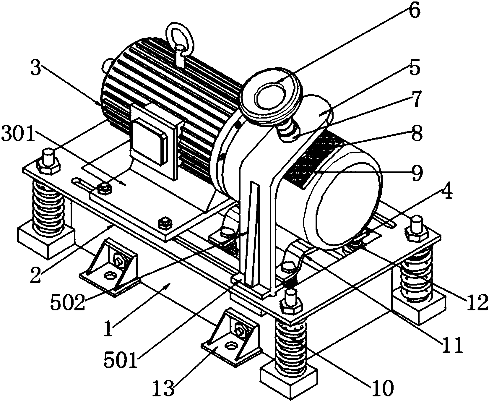一种多振动结构的马达减振基座
