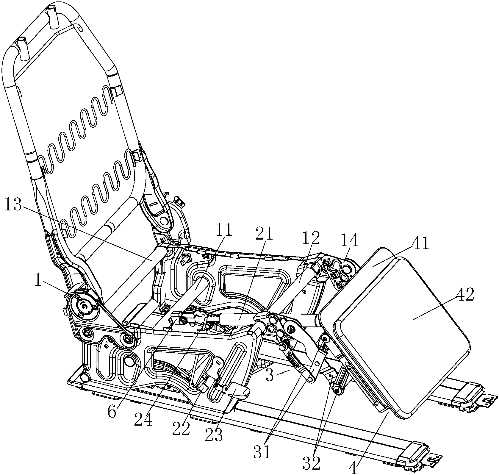 一种可伸长的无级调节腿托
