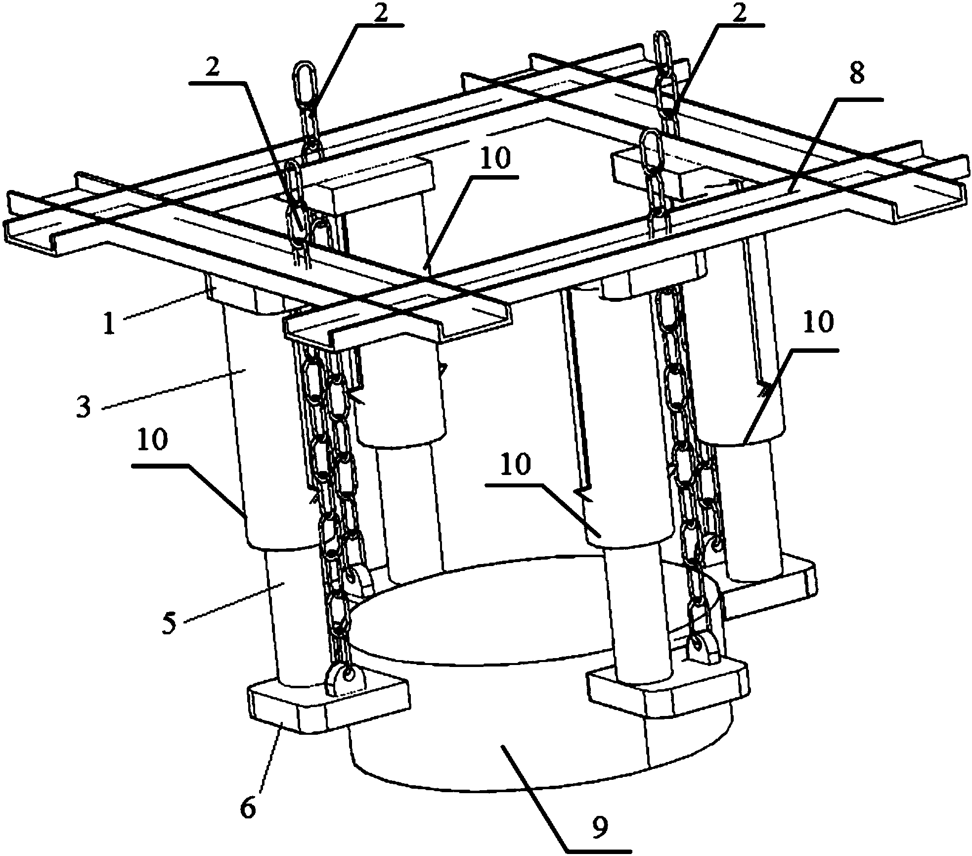 一种转炉活动烟罩定位及防坠落装置