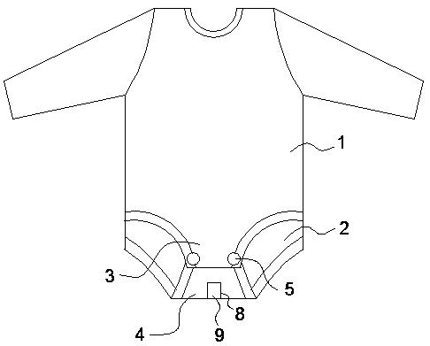 一种婴儿包屁衣结构