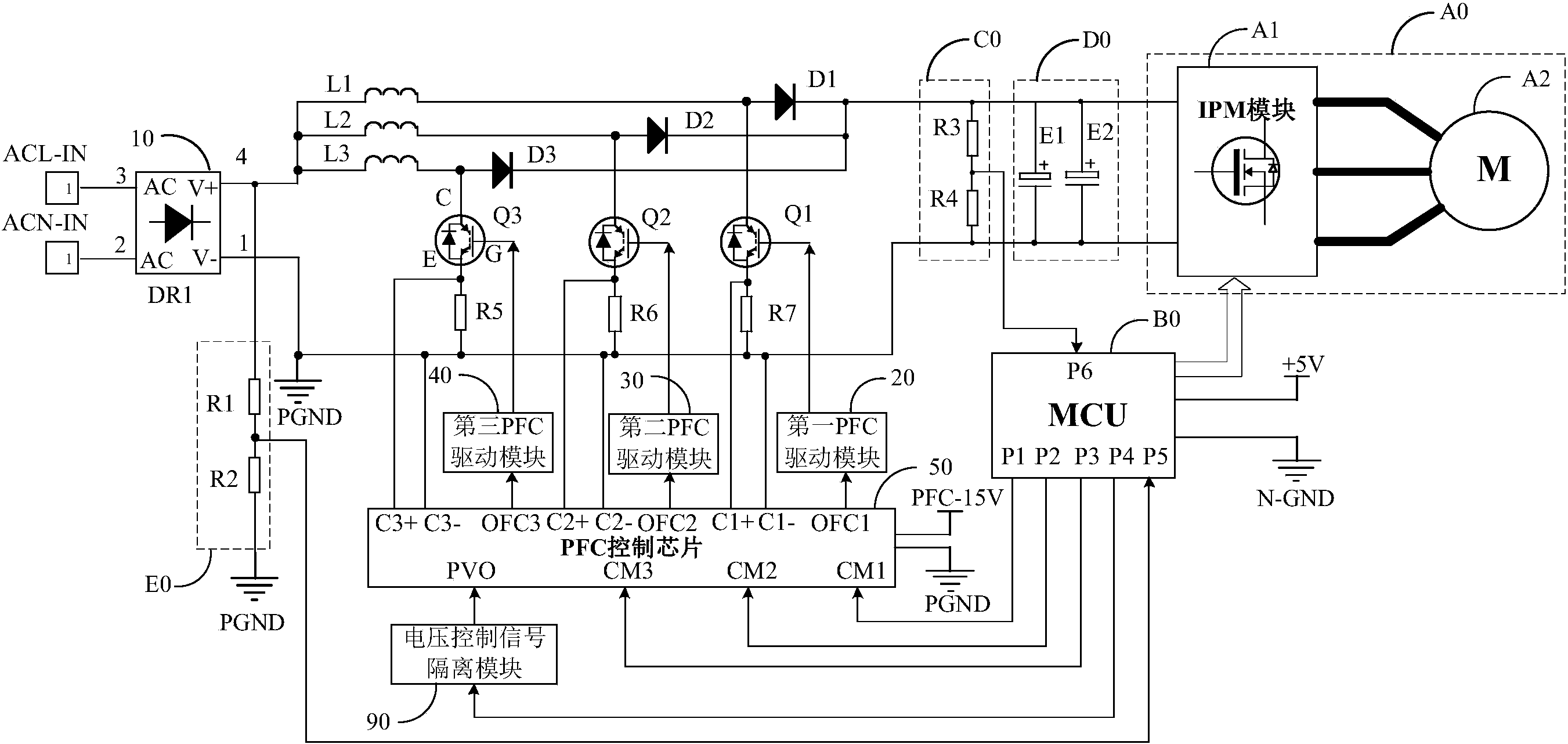 cn108880393a_交错式pfc控制电路及电机驱动电路在审