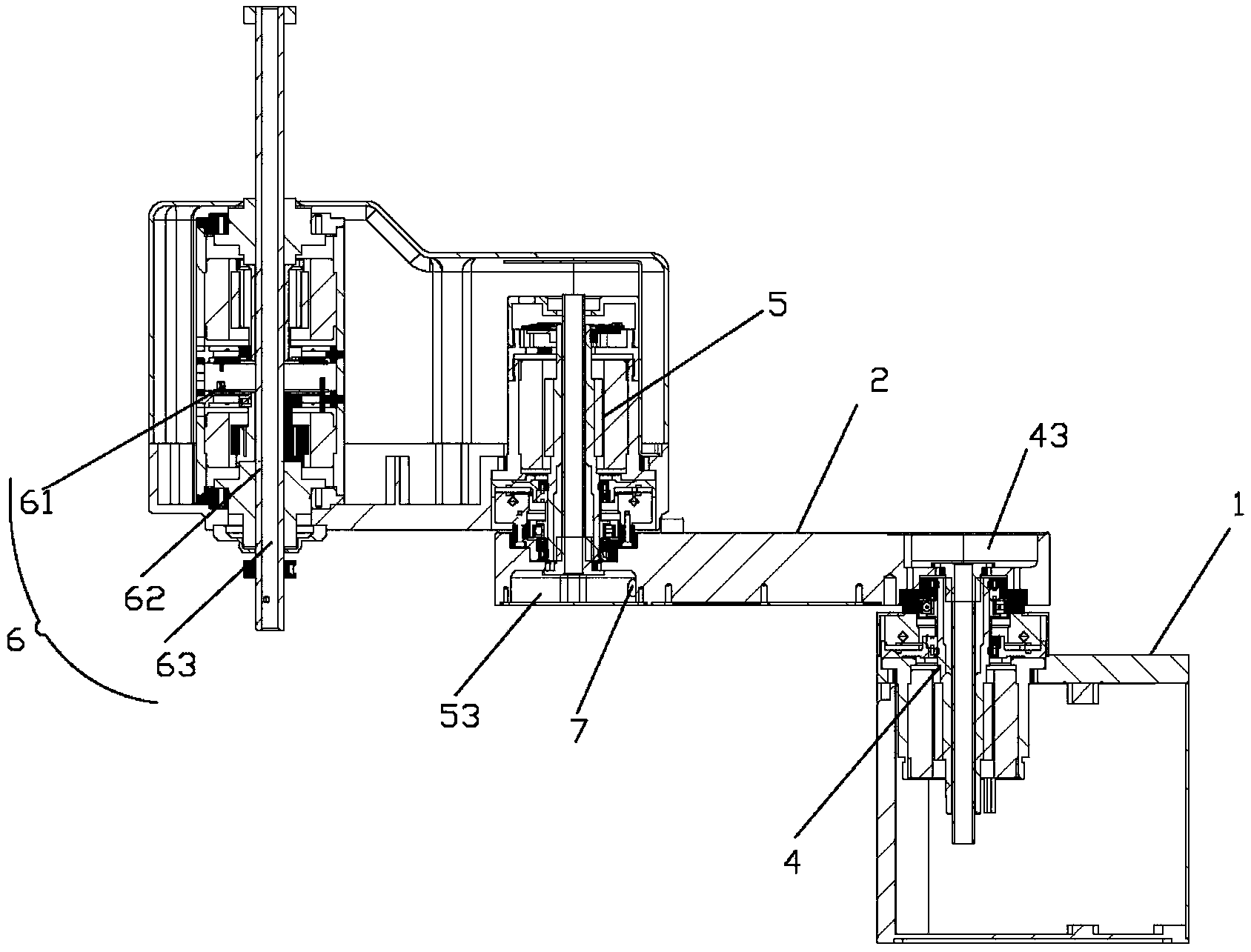 一种无死角四轴scara机器人