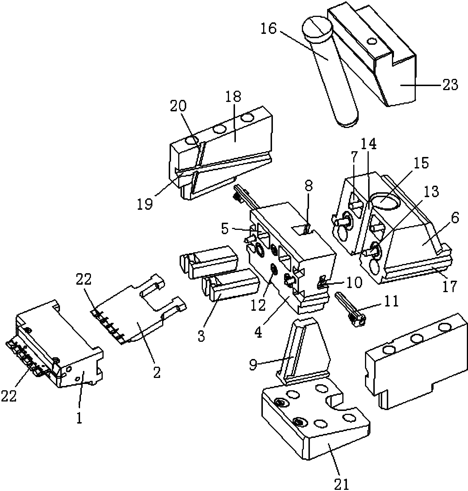一种先退位后回位的双角度滑块机构