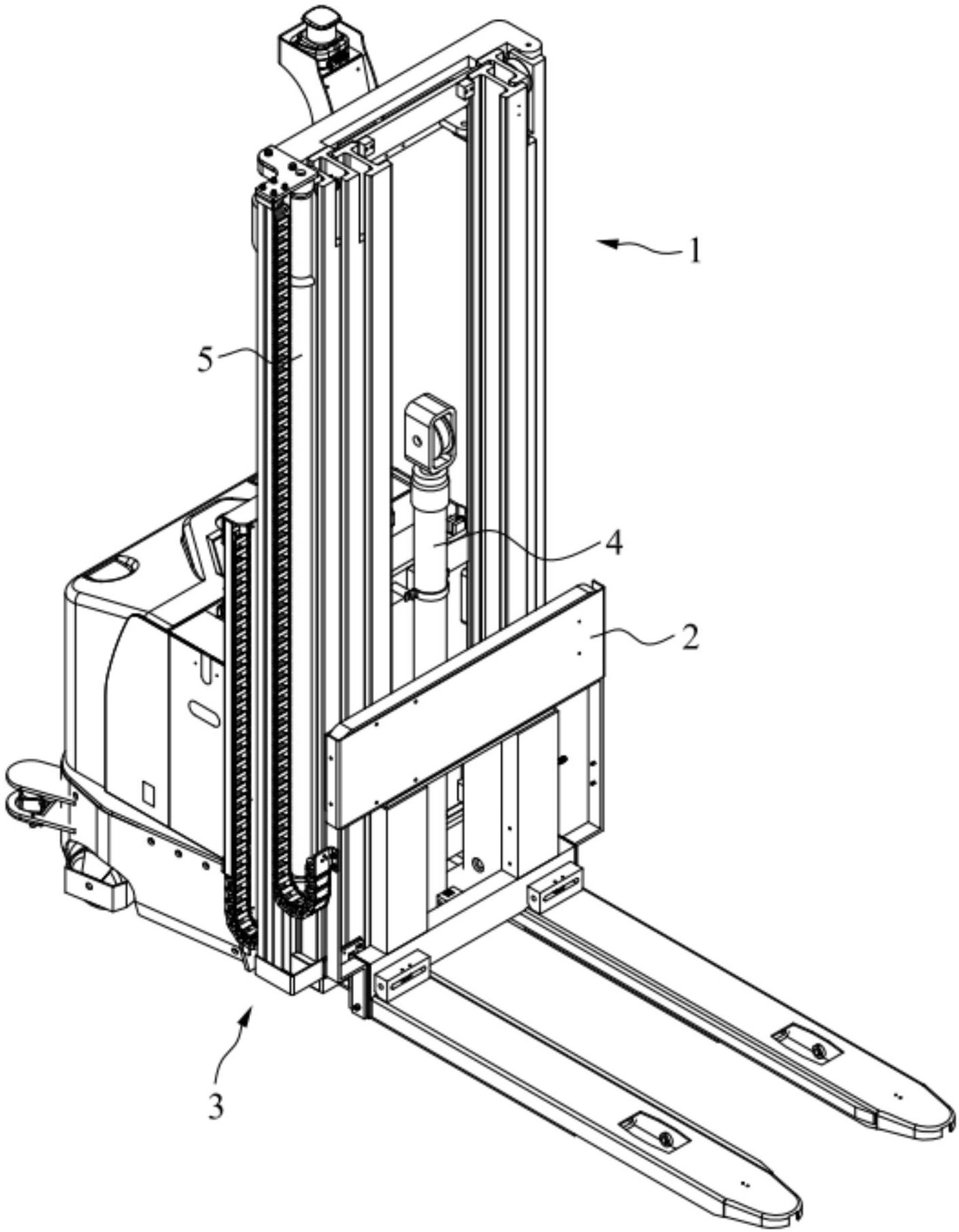 一种门架叉车走线机构叉车及安装方法