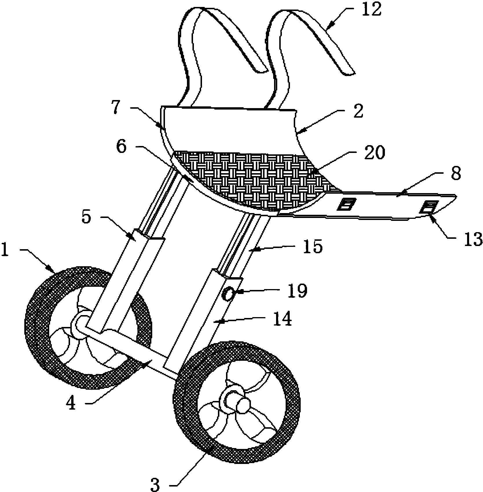 cn109044751a_一种用于残疾宠物狗的前肢轮椅在审