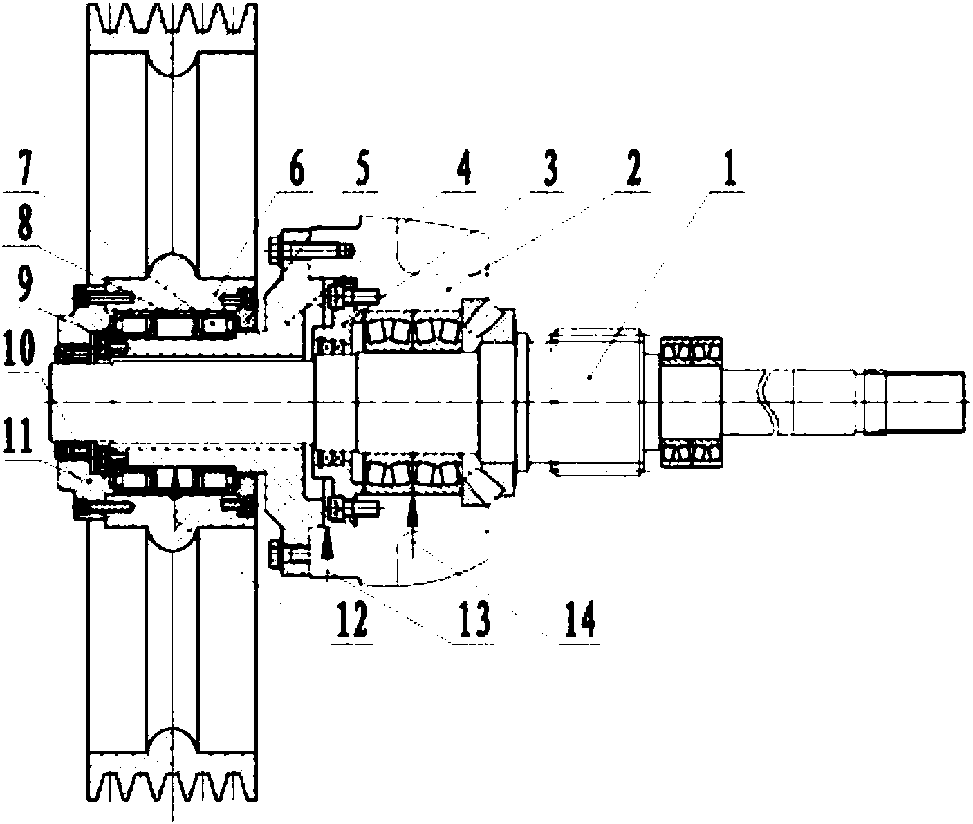 挤出机齿轮箱带轮卸荷装置