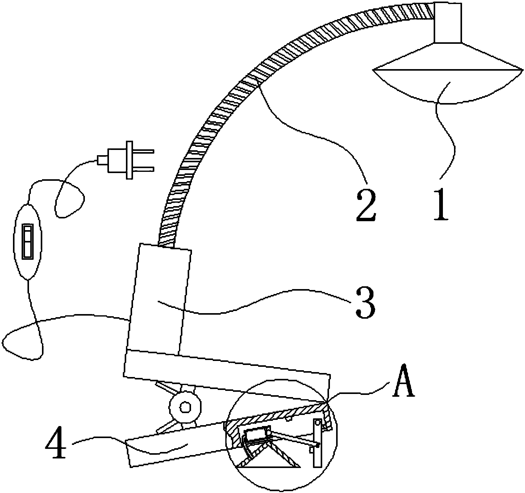 一种便于安放的移动台灯