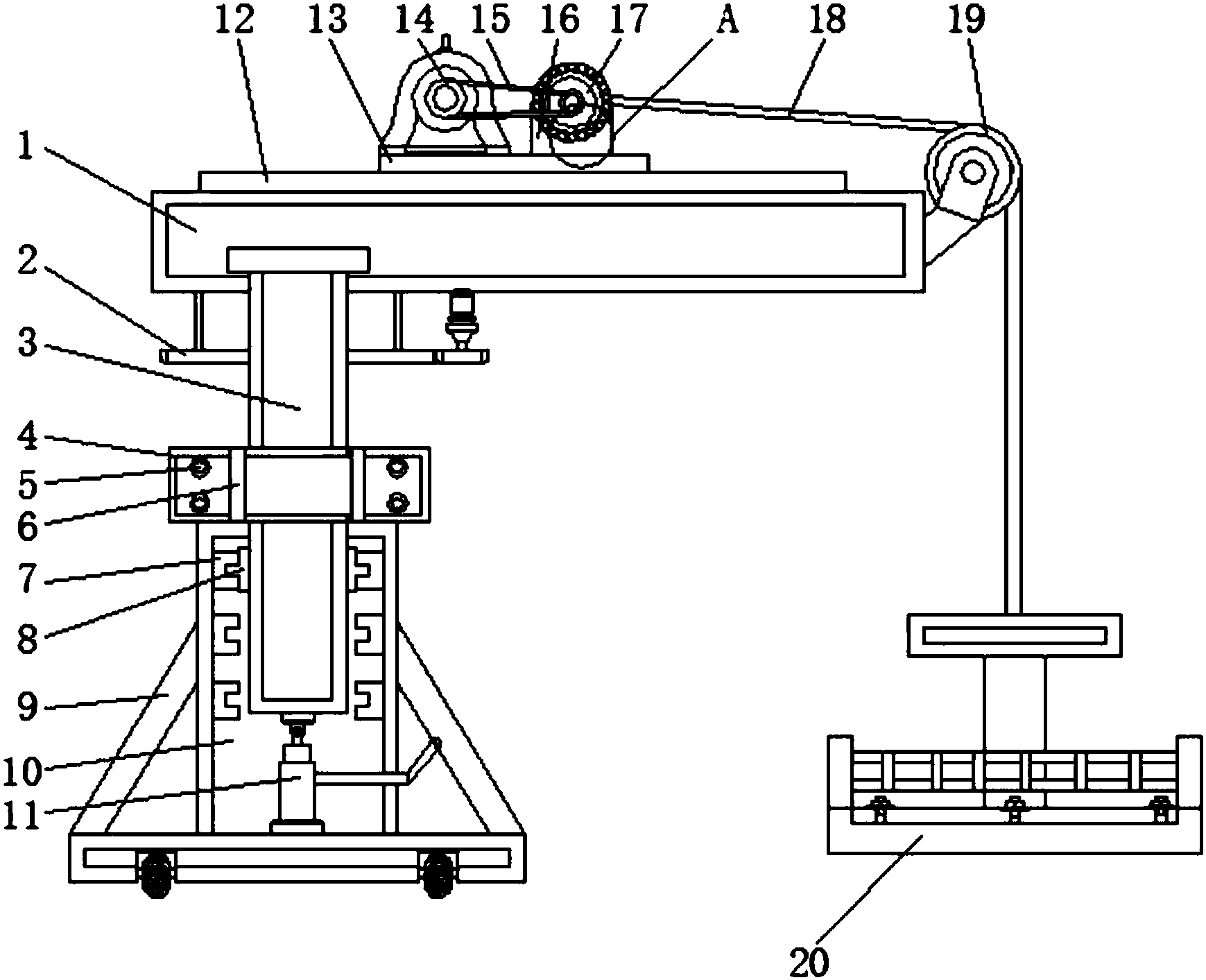 一种滑轮式悬臂吊