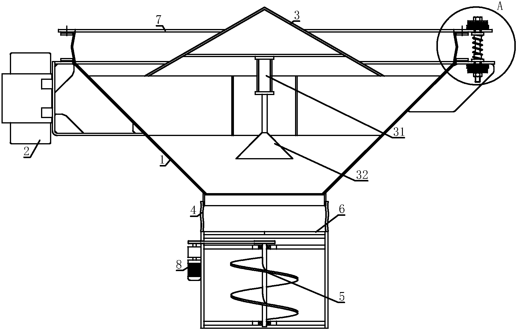 cn109279208a_一种避免关闸后卸料斗内物料板结的振动仓底卸料器在审
