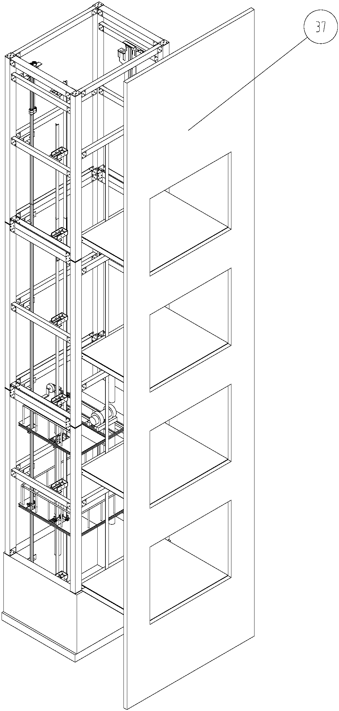 电梯井道立体图图片