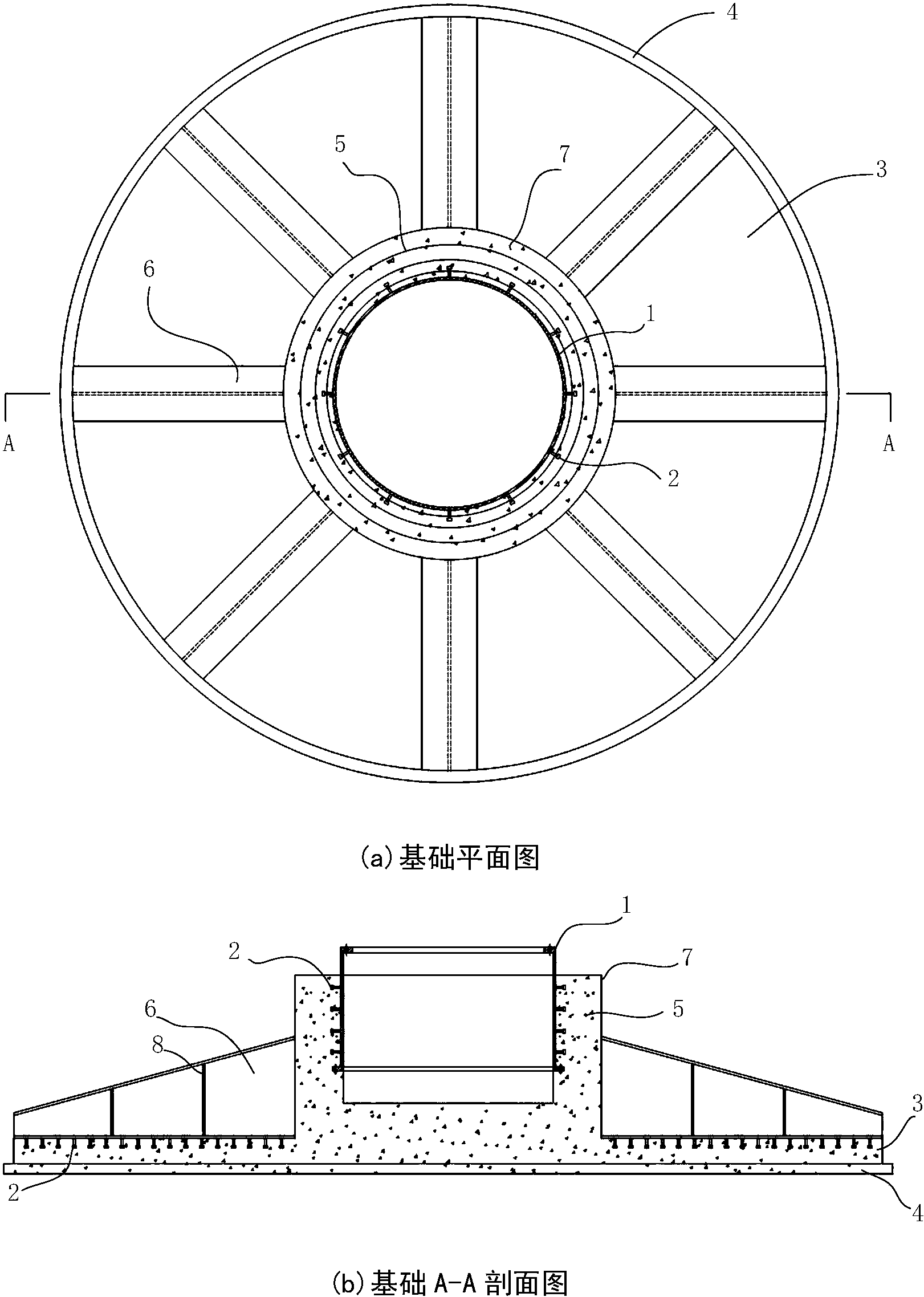 cn109281332a_一种基于组合结构的风电塔筒基础环肋梁式基础在审