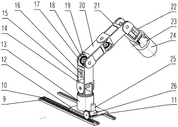 包括方舱,蛇形机械臂和灯具,所述方舱由箱体和设于箱体底部的电动推杆
