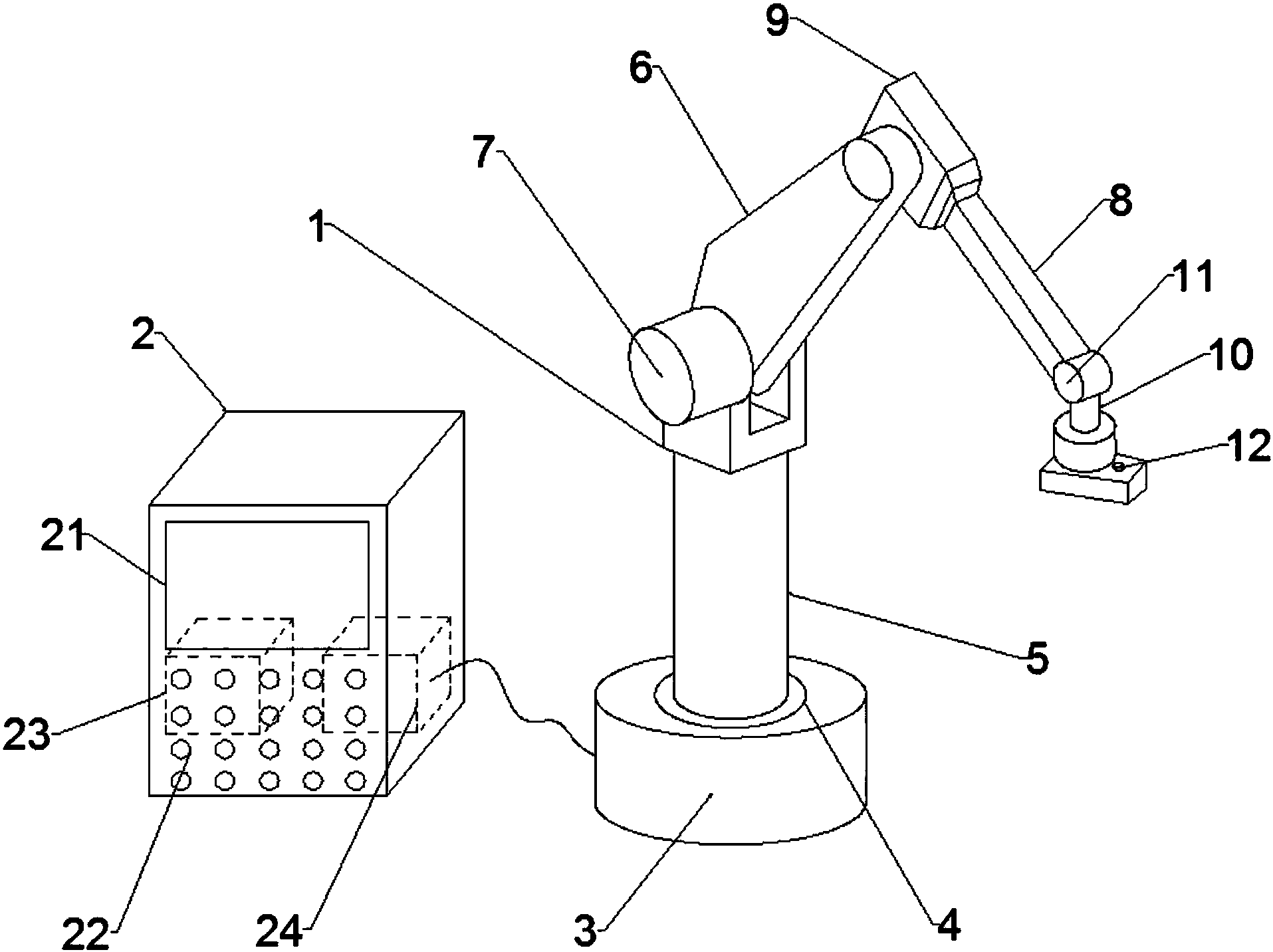 cn109318224a_一种具有主动柔性控制功能的工业机器人及其走线结构在