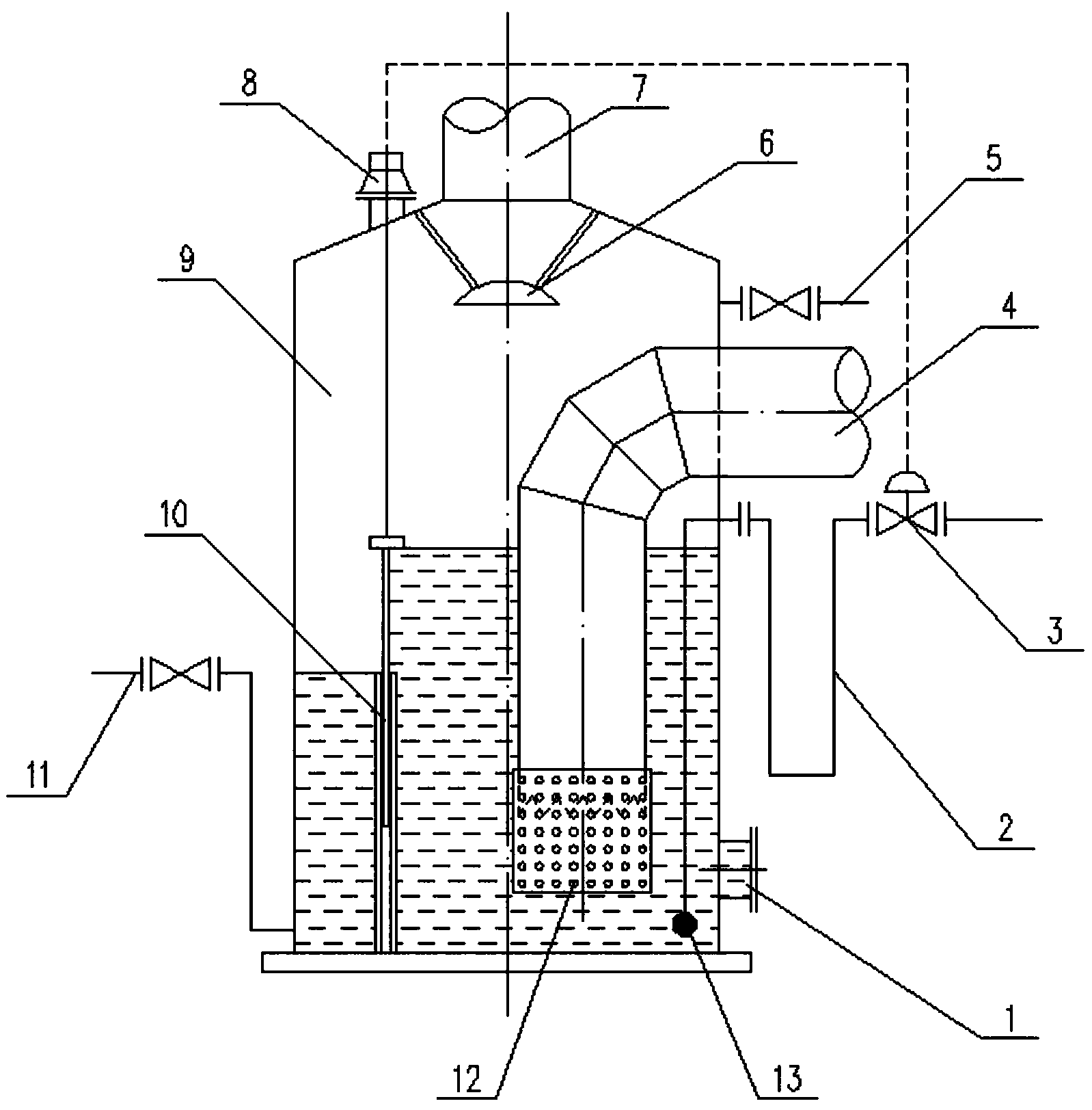 一种连续可调式水封煤气放散装置