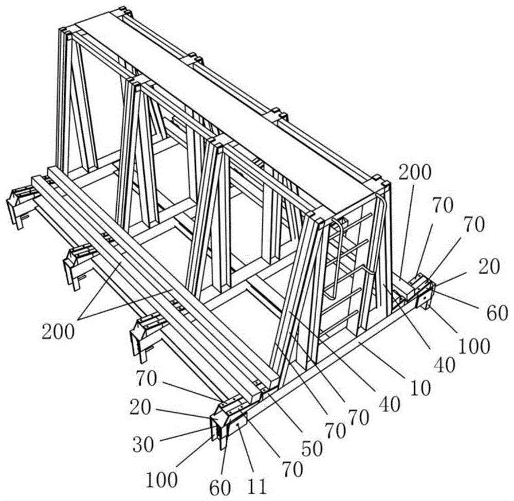 一种模数化的预制墙板靠式运输架