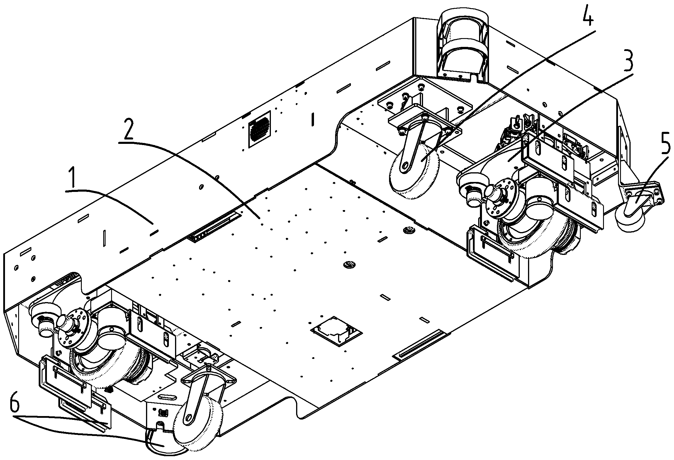 本发明提供了一种带有精密减震舵轮的agv小车,其运行平稳,结构紧凑