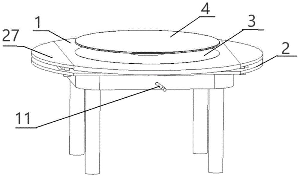 一种可升降旋转折叠餐桌专利