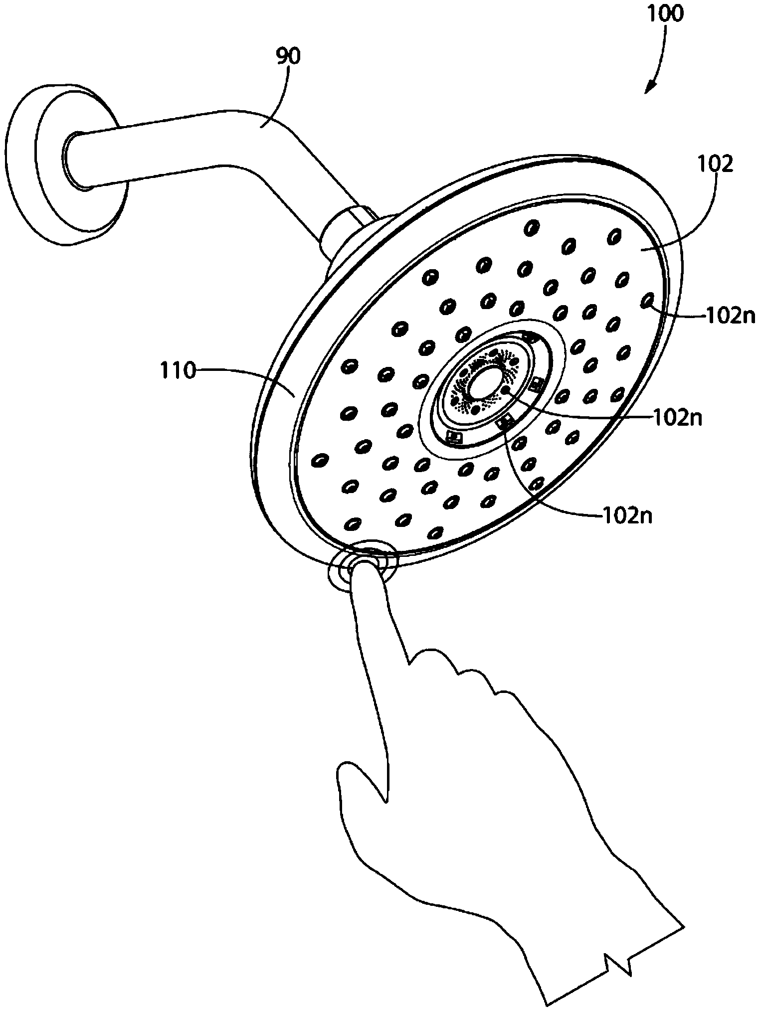触控式淋浴喷头
