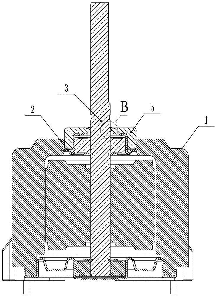 cn110190701a_一種塑封無刷直流電機轉軸處防水油及鹽霧侵入密封結構