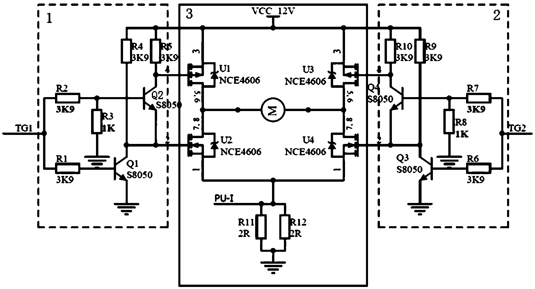直流电机驱动电路应用其的电机组件及吸油烟机