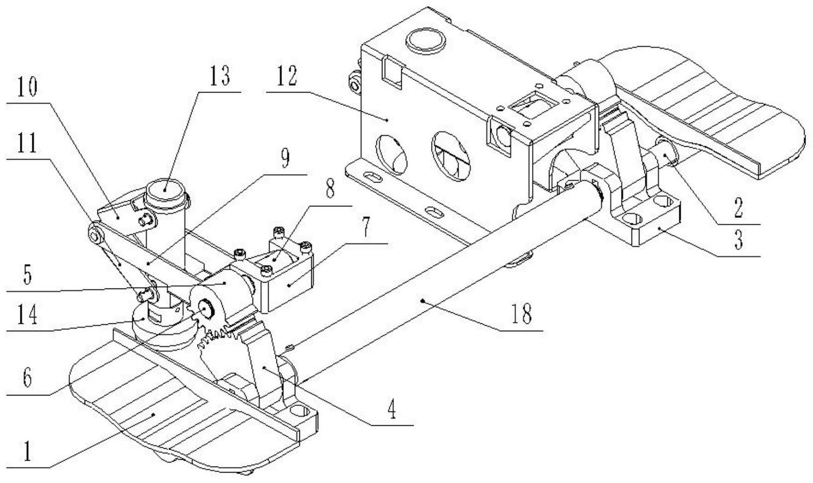 一种医用移动式c臂机的脚踏刹车装置