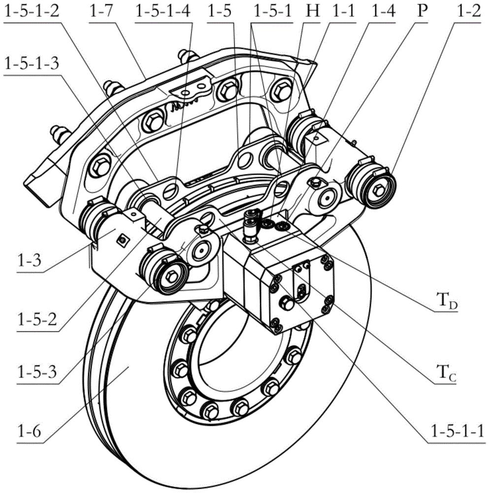 一种用于跨座式单轨车辆的液压制动夹钳