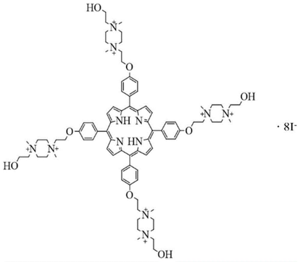 一种高电荷阳离子卟啉在制备pdt纳米光敏剂中的应用