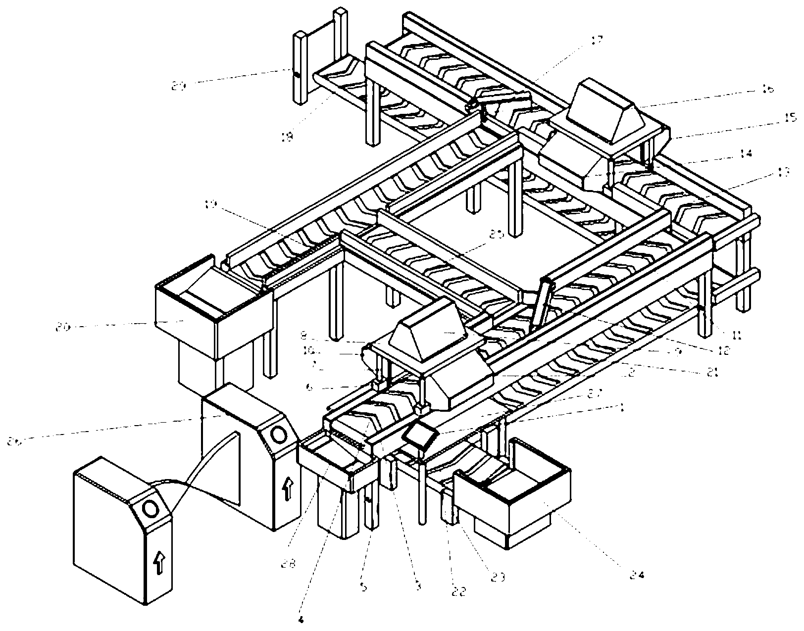 一种自动化无人收银流水线