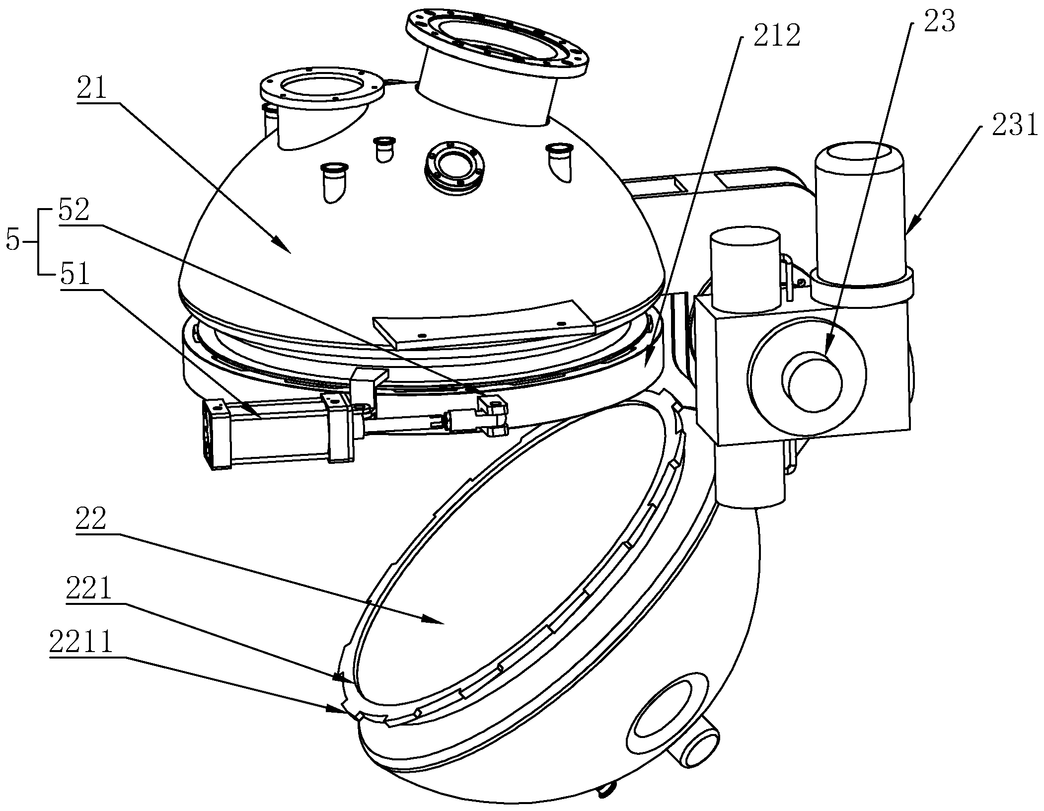 真空球形干燥机罐体结构