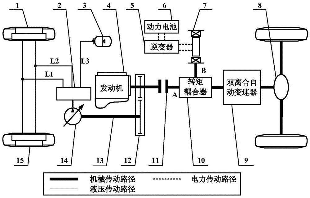 cn110978990a_一种混合动力汽车适时四轮驱动系统