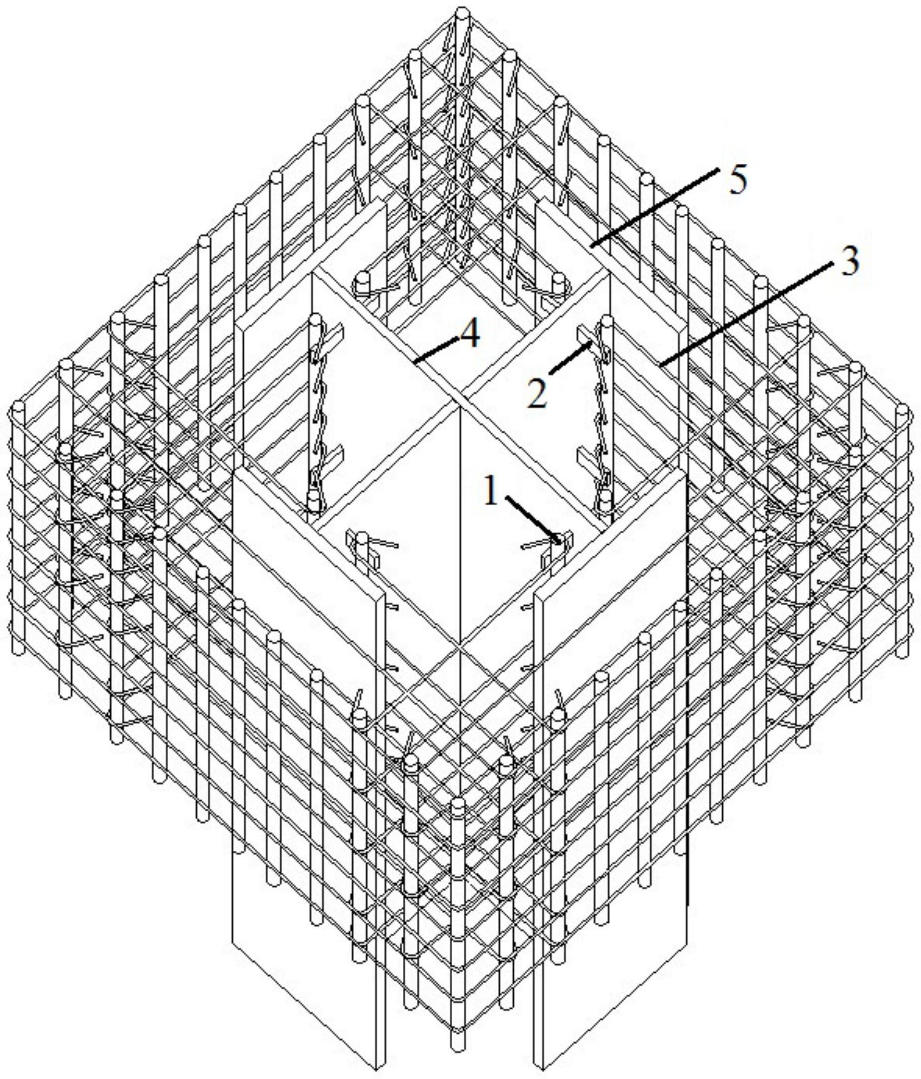 本发明公开了一种十字柱箍筋连接装置,涉及钢结构十字柱浇筑混凝土