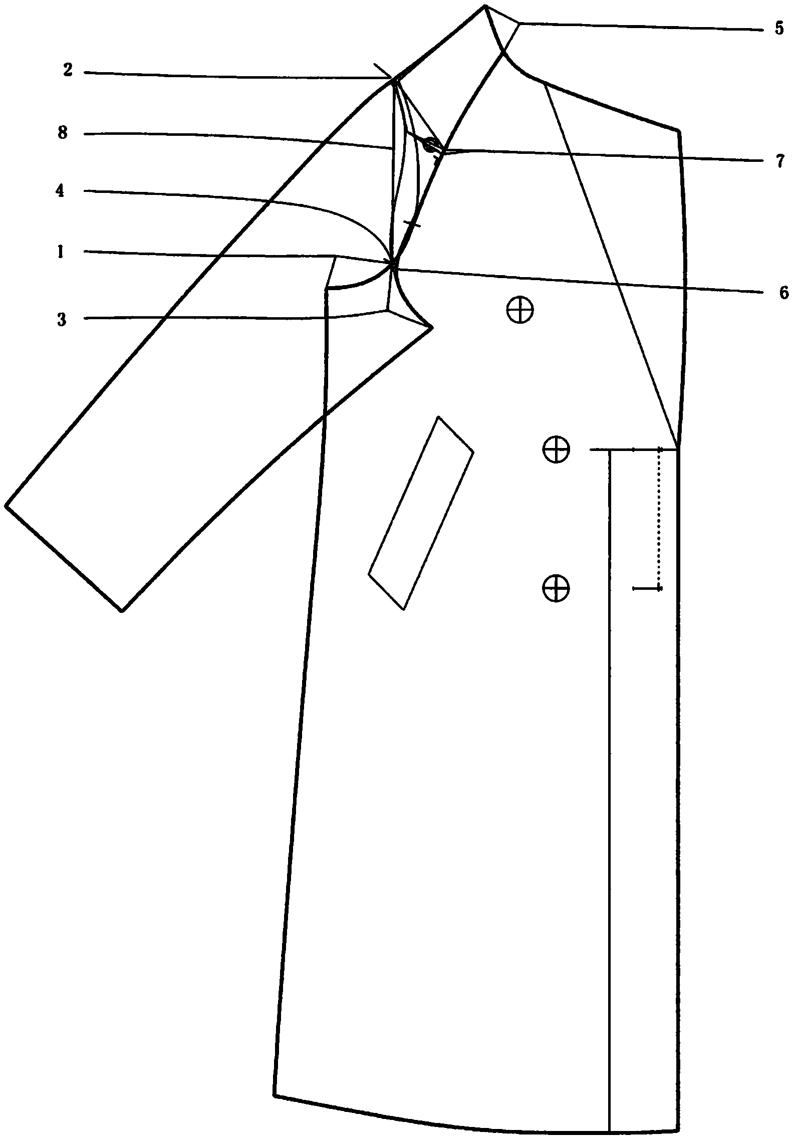 插肩袖制版结构图图片