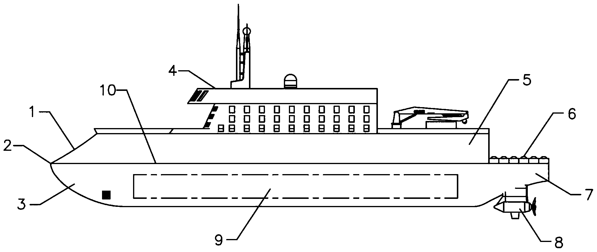 一种半潜式极地考察船