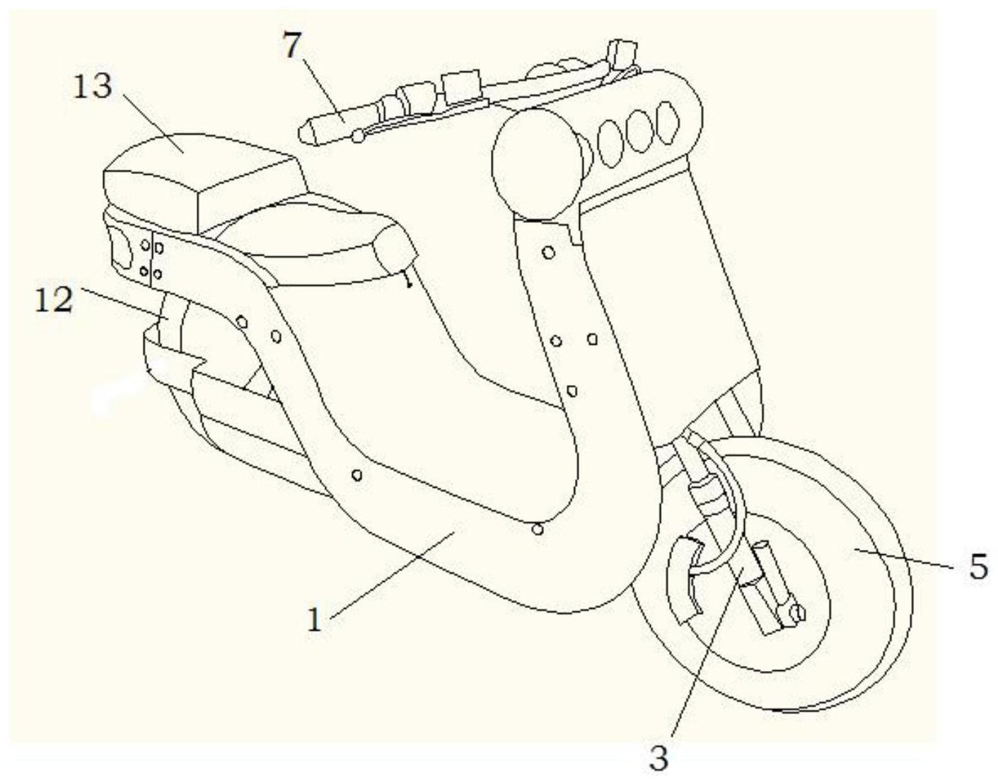 一种可调节高低的电动摩托车
