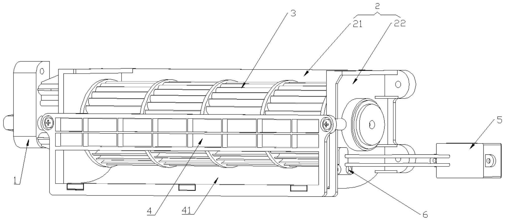一种空气净化贯流风机组件及晾衣机