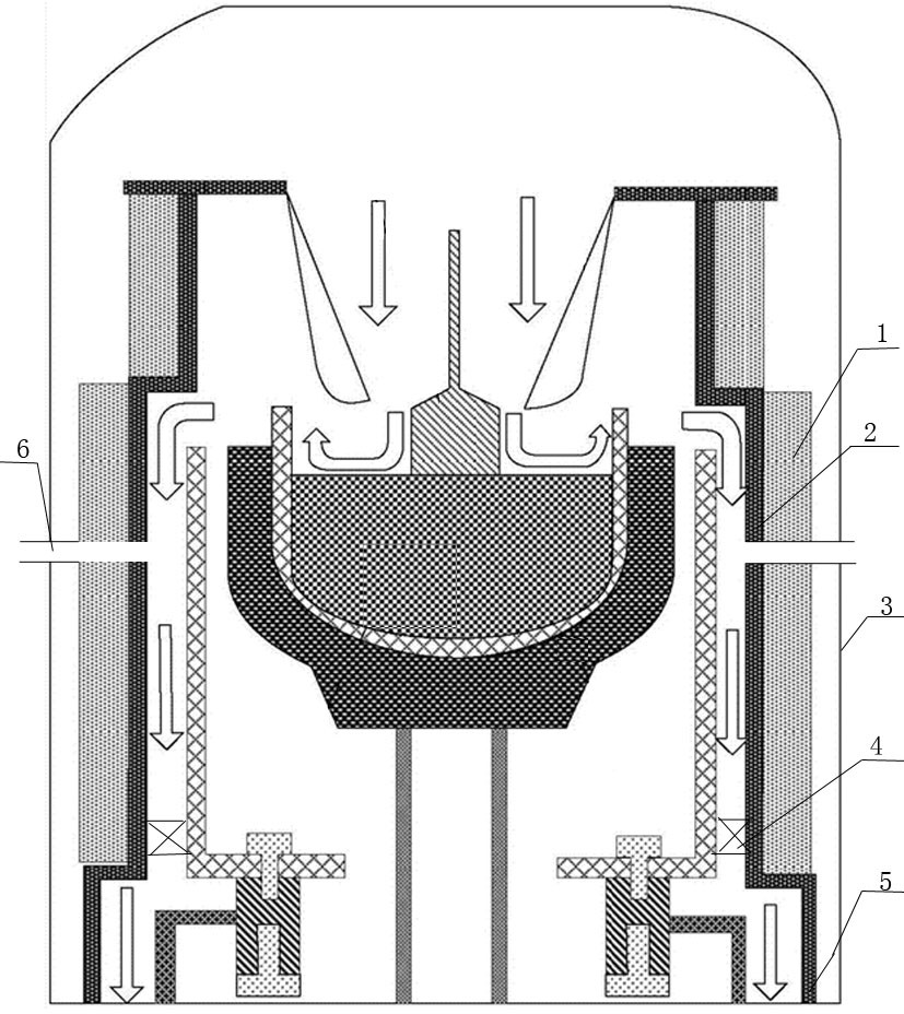 一种降低上排气方式单晶炉的晶棒中氧含量的方法