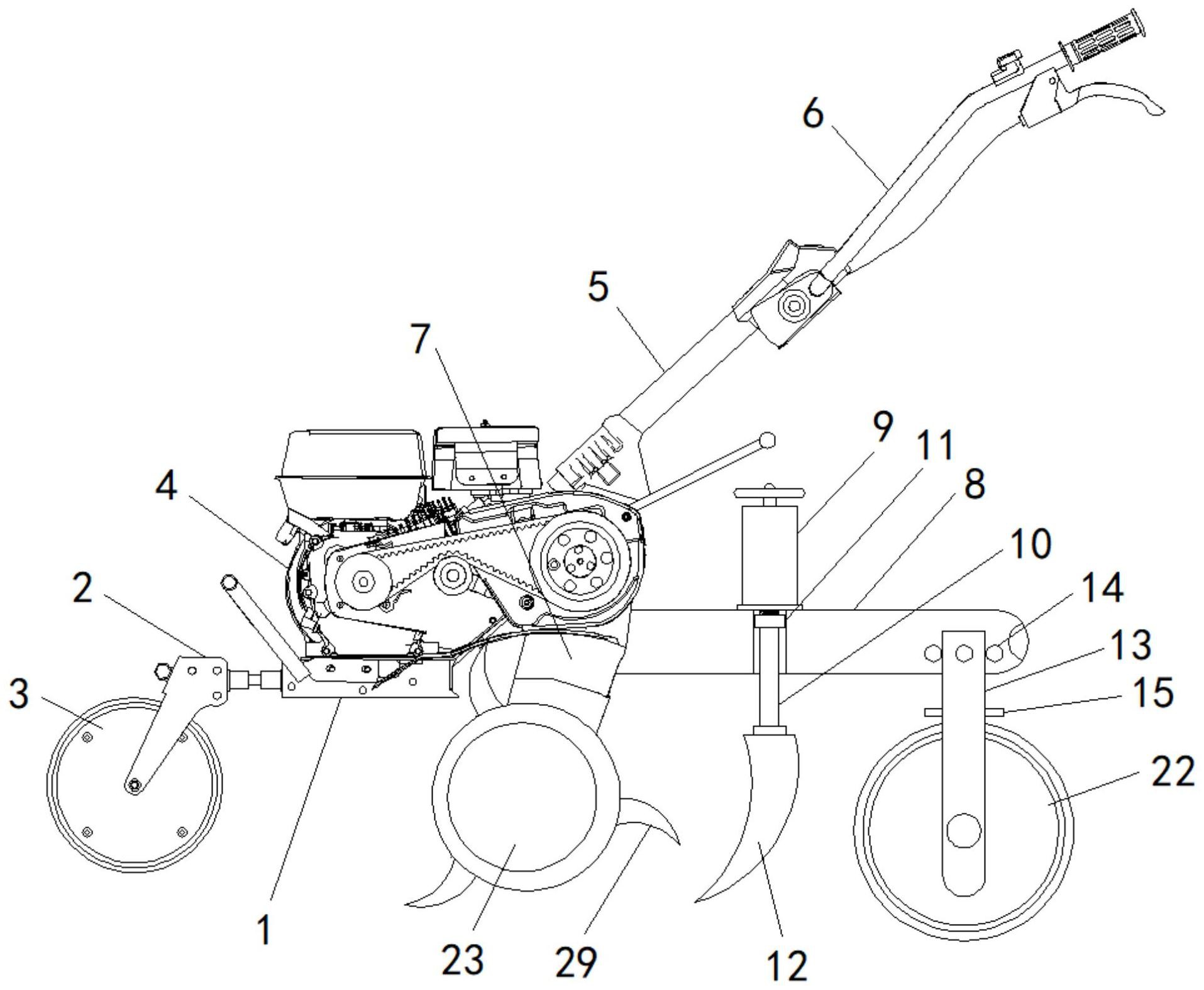 一种旱地果园用轻型微耕机