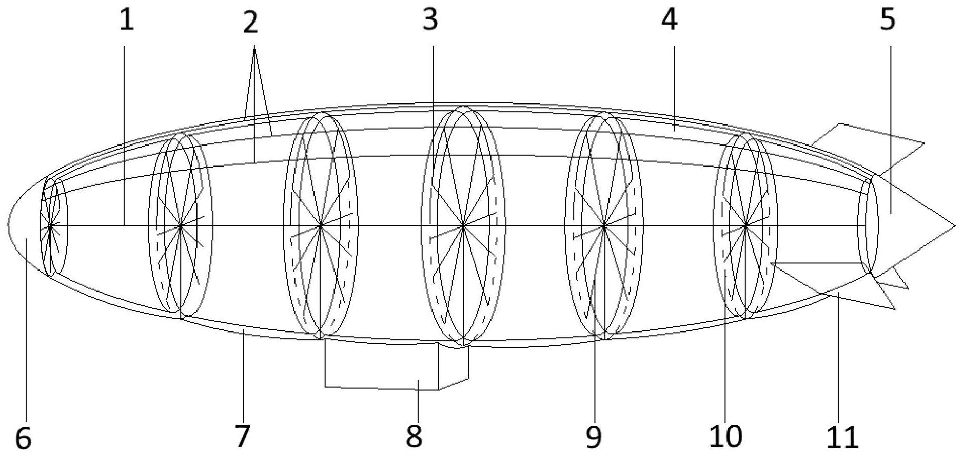 基于仿生的半硬式鱼骨结构飞艇