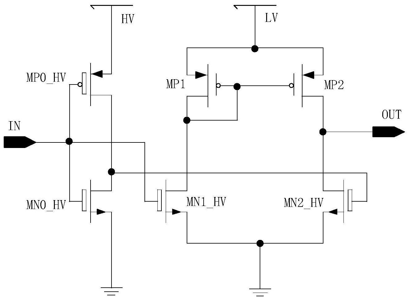 电路,其将高电压域信号转换为低电压域信号时具有较强的占空比畸变