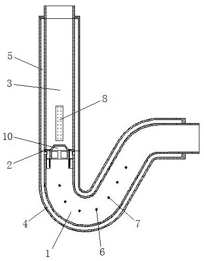 一种用于厨房排污防积u型管