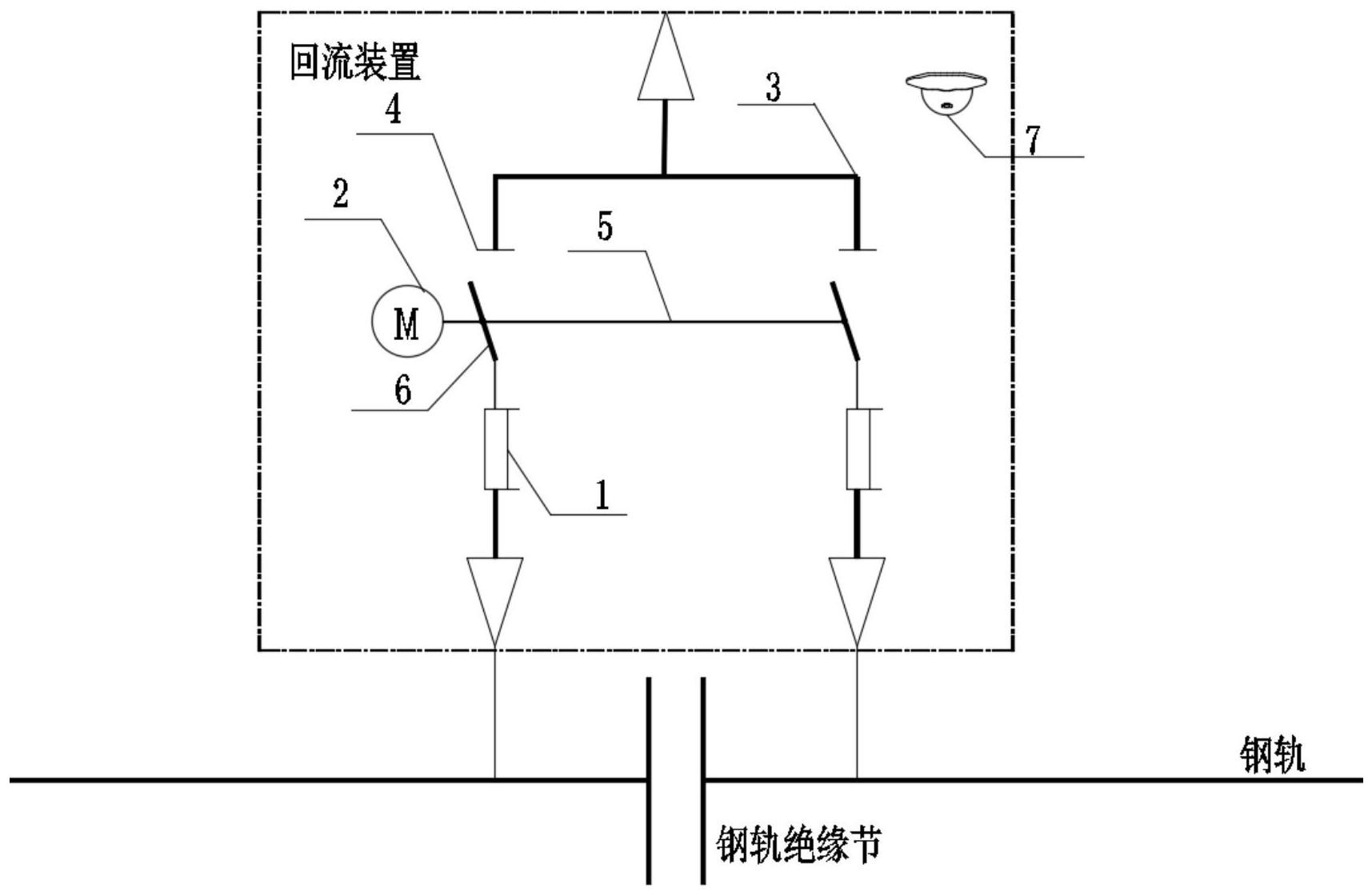 第一动触头,第二动触头,第一分流器,第二分流器和钢轨绝缘节,钢轨绝缘