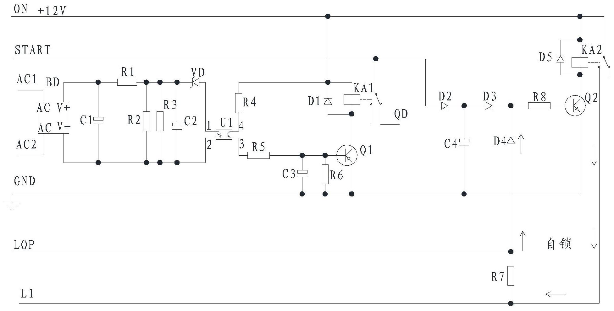 一种有效保护启动马达的柴油发电机启动控制电路