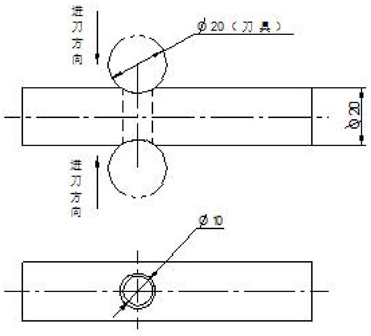 一种圆柱体侧孔的倒角加工方法