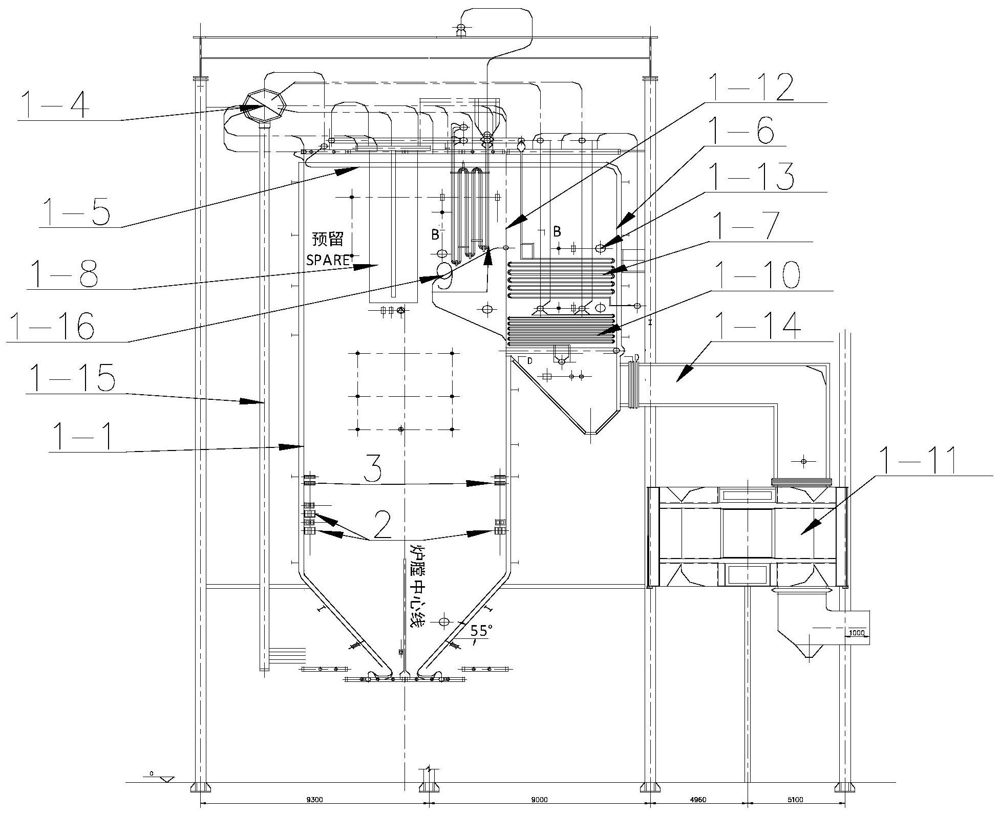 cn112212323a_50mw等级高压对冲燃烧π型煤粉锅炉