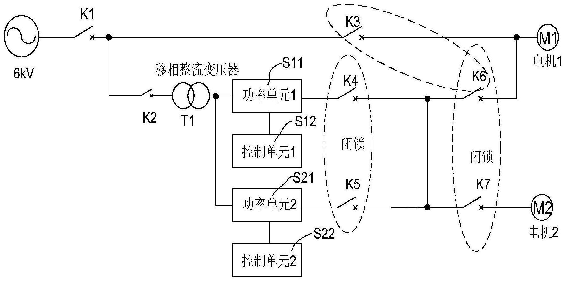 一種燃機黑啟動啟動電機用雙通道變頻器電路及啟動方法,涉及變頻控制