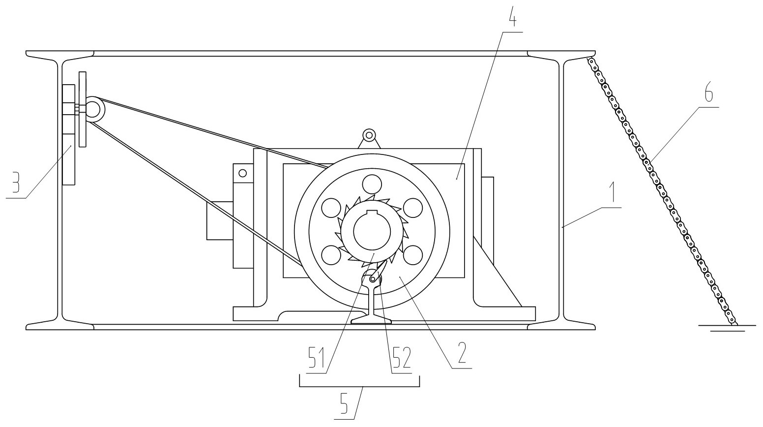一种绞磨尾绳自动收紧装置