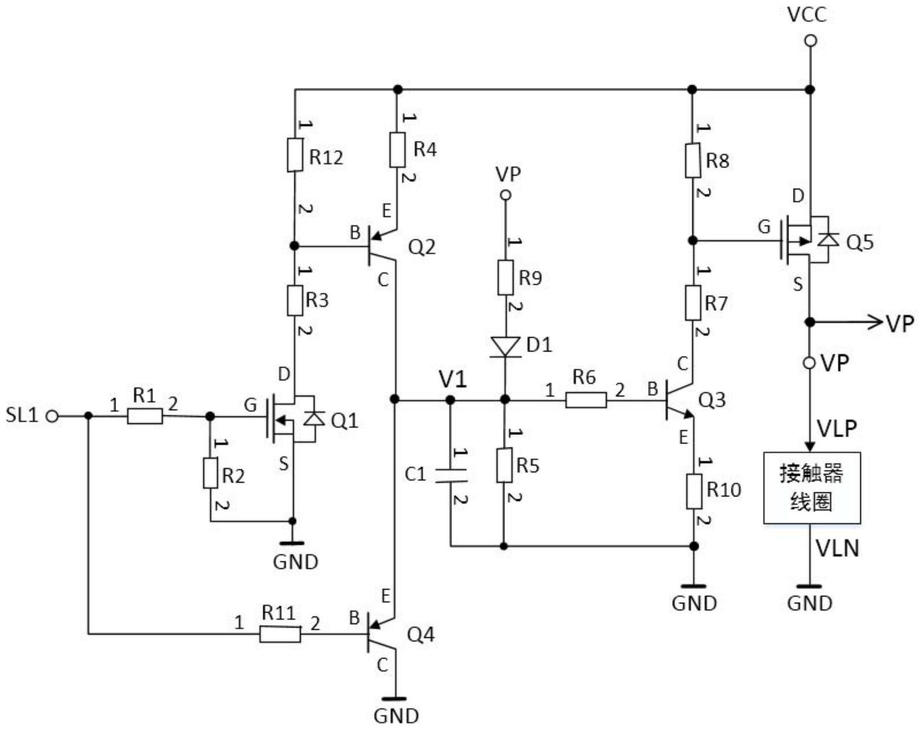 一种直流接触器线圈的低边驱动自保持电路